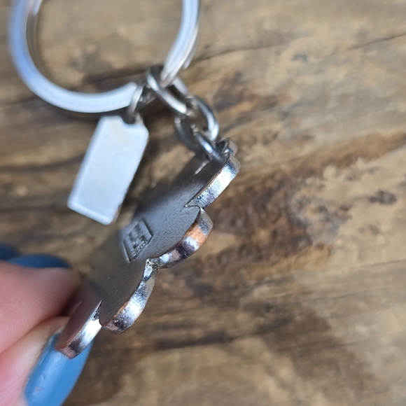 Coach Cream And Orange Daisy Key Chain Fob - Picture 7 of 8